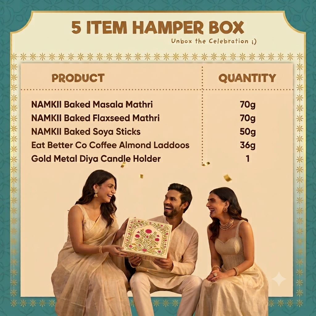 Happy Diwali Healthy Gift Box - 5 Baked Desi Snacks!