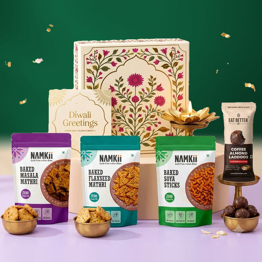 Happy Diwali Healthy Gift Box - 5 Baked Desi Snacks!
