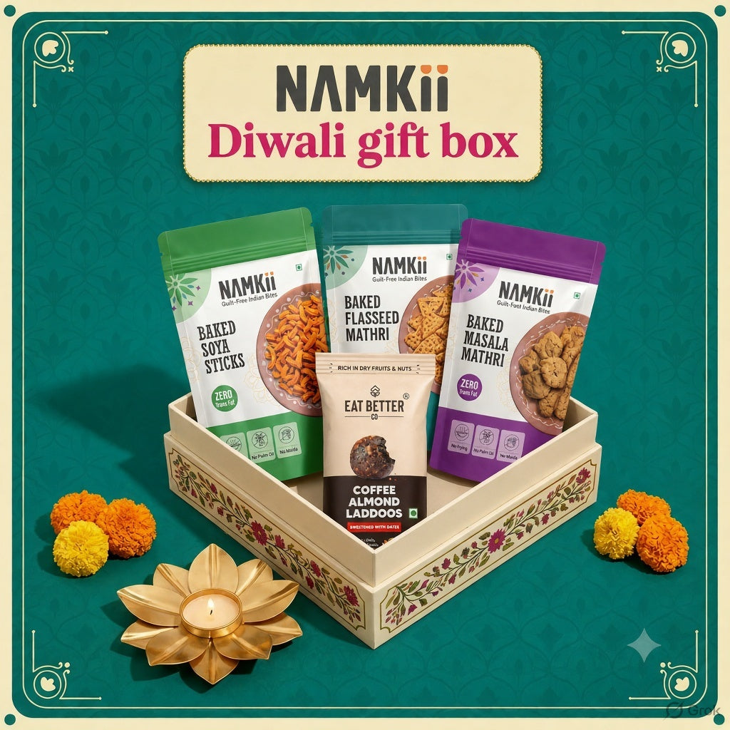 Happy Diwali Healthy Gift Box - 5 Baked Desi Snacks!